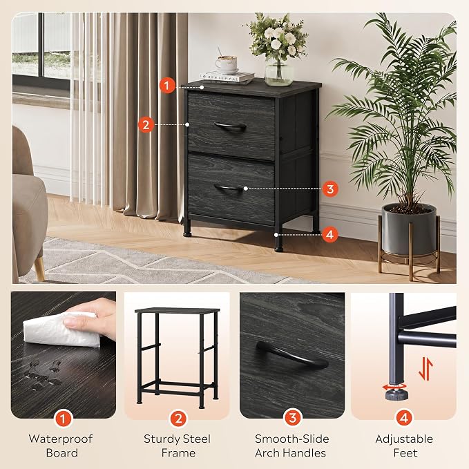 WLIVE Night Stand, Small Dresser - Image 5