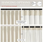 Light Beige Natural Linen Blackout Curtains 90 Inches Long 2 Panels Set - Image 7