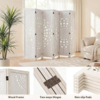 6 Panel Room dividers, 66.9" Boho Double-Sided Carved Screen, Freestanding - Image 2