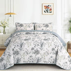 Anibedding King Quilt Set, Floral Botanical Bedspread by Anibedding