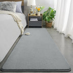 Modern Soft Hallway Runner Rug, 2x6 Feet Grey Washable Runner Rugs | Fluffy - Image 2