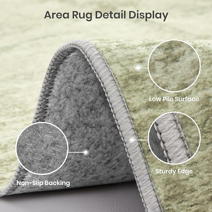 9x12 Area Rug Non Slip, Large Washable Rugs - Image 5