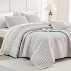 CozyTide Oversized King Bedspread 128"x120", Stone-Washed Cotton King Quilt by CozyTideComforterSet