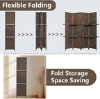 FDW Room Divider 4 Panel Wooden Screen Folding Portable Partition Screens Wood - Image 5
