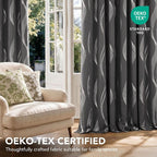 Deconovo Curtains for Living Room, Pattern Blackout Curtains 84 Inches Long | - Image 5
