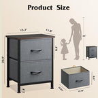 WLIVE Nightstand, 2 Drawer Dresser - Image 3