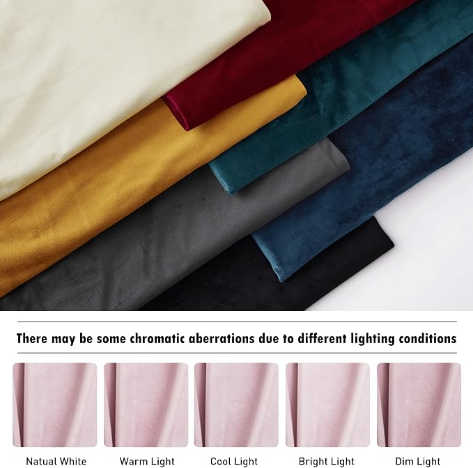 RYB HOME Velvet Curtains 120 inches Long, Extra Long High Ceiling Curtains | - Image 7