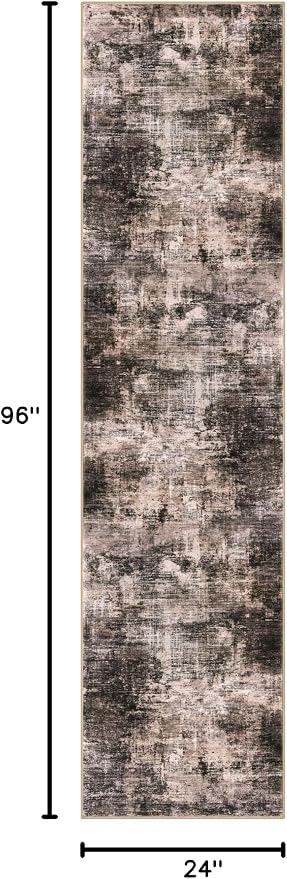Abstract Runner Rug 2x8 Ft Washable Runners - Image 2