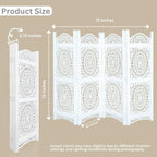 Lightnpro 4-Panel Wooden Room Divider 48 × 64 Inch Antique White Finish - Image 3