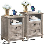 Joaxswe 18" Farmhouse Night Stand Set 2 by Joaxswe