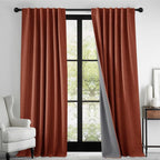 RYB HOME 100% Blackout Linen Textured Curtains 84 Inch Long - Image 2