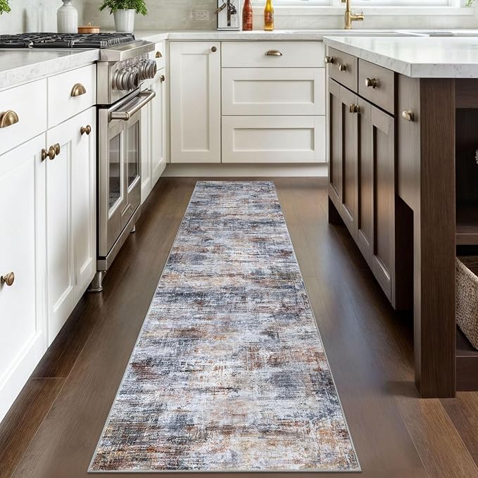 Abstract Runner Rug 2x8 Ft Washable Runners - Image 2