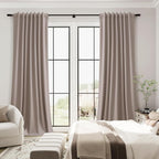 Taupe Linen 100% Blackout Curtains - Image 5