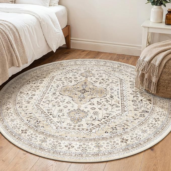 5x5 Round Washable Area Rug - Image 2