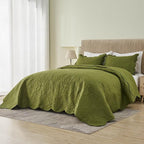 Kingnex Oversized King Bedspreads 128x120 Olive Green | Lightweight, Extra Wide - Image 4