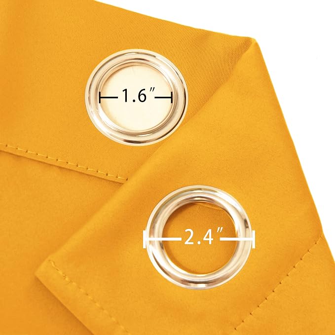 100% Blackout Yellow Curtains - Image 7