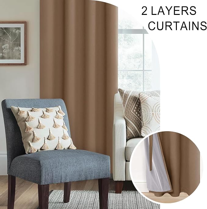 XWZO Full Shading Blackout Curtains 45 Inches Length - Image 5