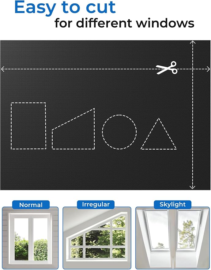 Blackout Curtains Portable 17"x48", No Drill Blackout Shades - Image 5