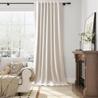 Cream Natural Linen 100% Blackout Curtains - Image 6