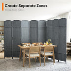 Outdoor Privacy Screen 8-Panel Folding Room Divider Space Partition | 67"H - Image 8