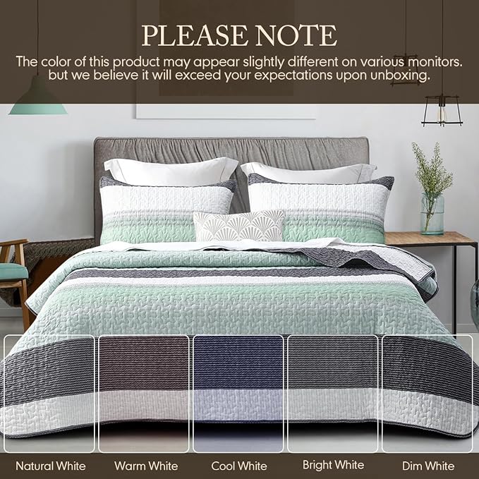DURLENGEN Quilt Set California King Size 3Pcs, Soft Microfiber Lightweight - Image 5
