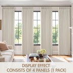 MIULEE Pinch Pleated 100% Blackout Curtains 40"x100" Long Birch 4 Panel Set | - Image 7