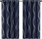 Deconovo Curtains for Living Room, Pattern Blackout Curtains 63 Inches Long | - Image 2