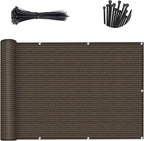 Custom Size 3.3'x2' Brown Balcony Privacy Screen 90% UV Block | Windscreen by SUNLAX