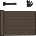 Custom Size 2.5'x17' Brown Balcony Privacy Screen 90% UV Block | Windscreen by SUNLAX