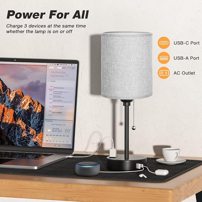 Small Bedside Table Lamp for Bedroom - Image 3
