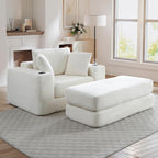 Oversized Chaise Lounge Chair Indoor, 52.4"W Corduroy Upholstered Fluffy Comfy - Image 6