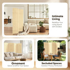Rattan Room Divider, 4-Panel Folding Privacy Screen 6ft. Extra Wide | Room - Image 7
