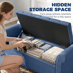 HOMCOM 47" Ottoman wih Storage End of Bed Bench - Image 4