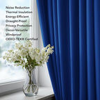 Deconovo Solid Rod Pocket Curtains Room Darkening Curtains Blackout Thermal - Image 4
