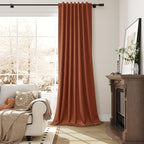Terracotta Linen 100% Blackout Curtains - Image 4