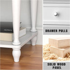 Solid Wood Nightstand with Charging Station, Traditional End Table with Drawers - Image 4