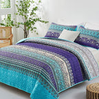 WONGS BEDDING Boho Quilts Twin Size, 2 Pieces Bedspread Bedding Set, Breathable - Image 2