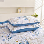 Anibedding Twin Quilt Set, 2 Pieces Blue Botanical Bedspread Bedding Set | Soft - Image 7