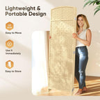 Rattan Room Divider, 4-Panel Folding Privacy Screen 6ft. Extra Wide | Room - Image 5