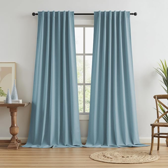 Extra Long 120 Inch Full Blackout Curtains by KEQIAOSUOCAI