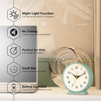 AYRELY® 4.5" Analog Alarm Clock, Small Retro Desk Clock and Table Clock | - Image 2