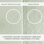 FLYMME Quilts King Size, Lightweight Sage Green Bedspreads, Basket Weave Pattern - Image 6