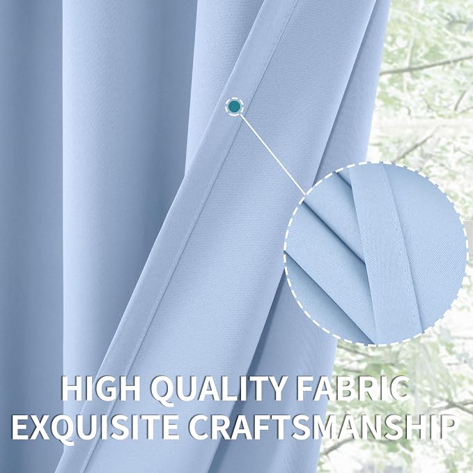 BGment Light Blue Room Darkening Curtains 45 Inches Long - Image 4