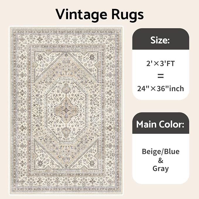 2x3 Washable Entryway Area Rug - Image 7