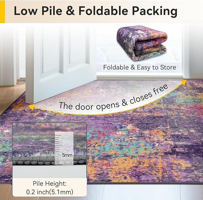 RELEANY Washable Round 8ft Area Rug - Image 5