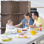 FDW Room Divider 4 Panel Wooden Screen Folding Portable Partition Screens Wood - Image 2
