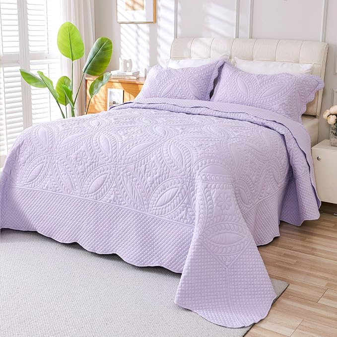 Cmfshape Oversize King Bedspread 120"x120", 3 Piece California King Quilt - Image 3