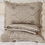 Cmfshape Oversized Floral Embroidery Quilt Set, 3 Pieces Super King Quilt - Image 8