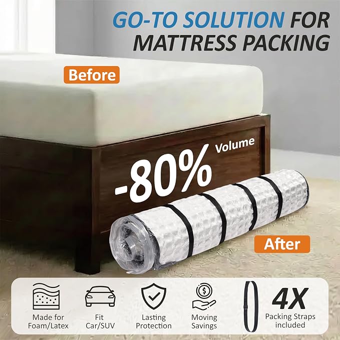 Foam Mattress Vacuum Bag with 4 Adjustable Straps, Queen/Full/Full-XL | - Image 2