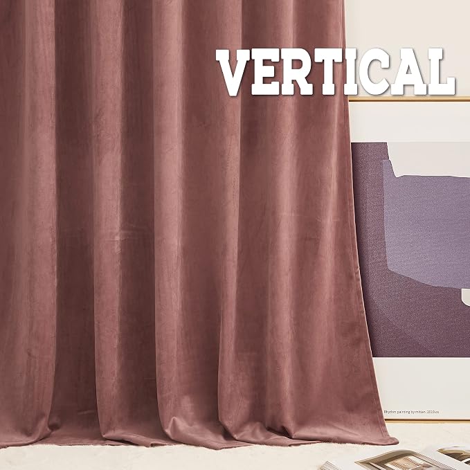RYB HOME Wild Rose Velvet Curtains 96 inches - Image 6